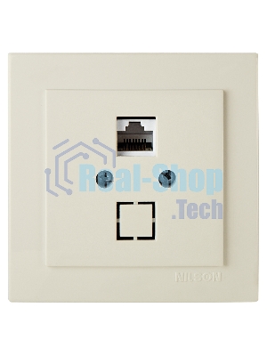 Nilson Роз. компьютерная 1-местн. СУ, (RJ45 CAT5), ТУРАН (TOURAN), кремовый (24121044)