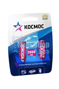 Аккумулятор Космос KOCR6NIMH2800MAH2BLR6 NiMn 2800мА·ч BP-2(блист.2шт.) ЦЕНА ЗА 1 шт