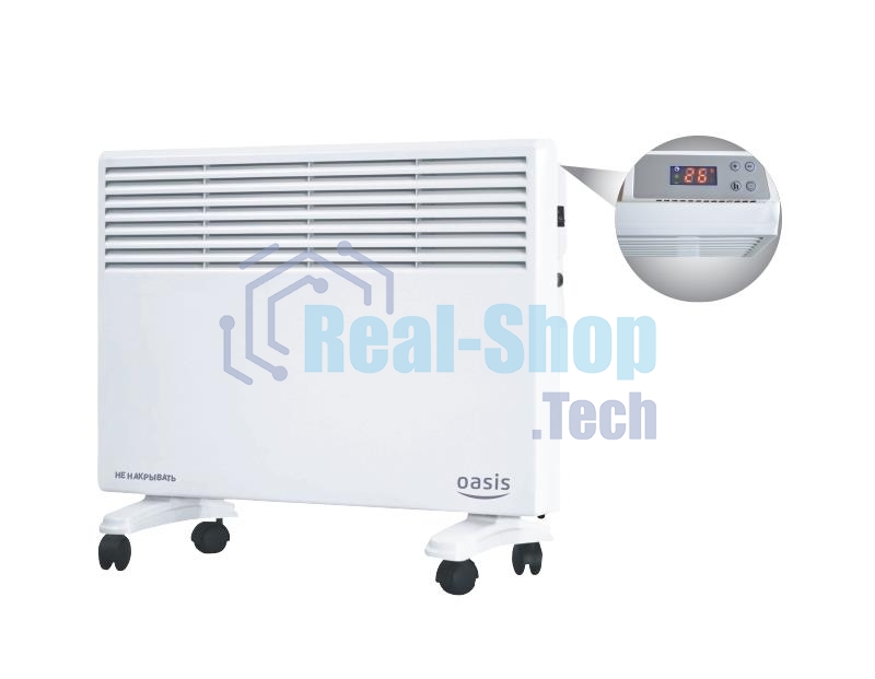 Конвектор Oasis EK-15 белый, 1500 Вт, 20 м2, термостат, дисплей