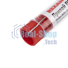 Припой без канифоли ПОС-30 Rexant, 10 г, Ø1.0 мм, (олово 30%, свинец 70%), колба