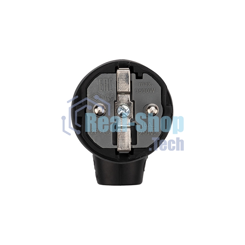 Вилка Rexant угловая влагозащищенная с кольцом, с/з, 16 А, IP44 каучук