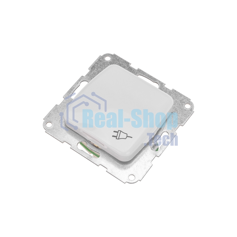 Розетка Kranz 1-ая керамика DEA с/з с крышкой с/у 16А мех. белый