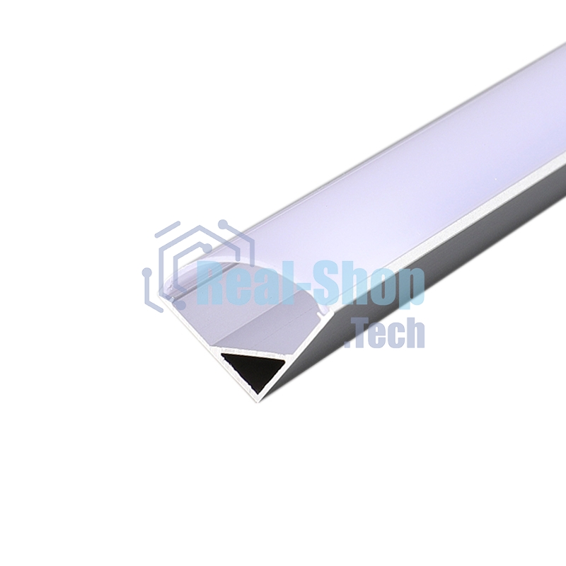 Комплект углового алюминиевого профиля с рассеивателем Rexant 16х16 мм, 1 м