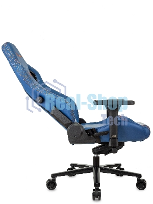 Кресло игровое Knight Craft Dragon синий эко.кожа крестов. металл