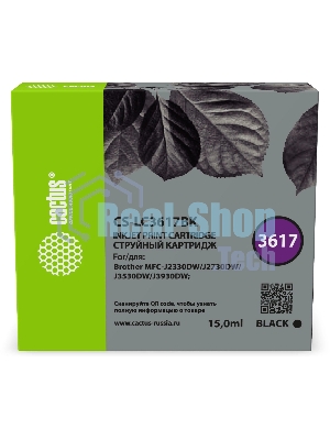 Картридж струйный Cactus CS-LC3617BK черный (15 мл) для Brother MFC-J2330DW/J2730DW/J3530DW/J3930DW