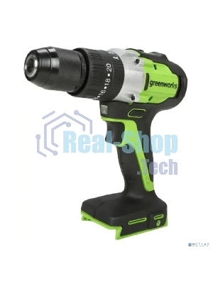 Дрель-шуруповерт GREENWORKS GD24DD60, 24 В, 0 Ач, 60 Нм, бесщеточный, ударный