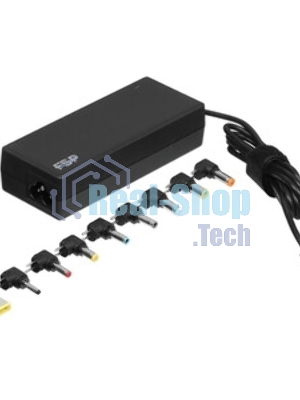 Адаптер питания FSP NB PRO 90W (FSP090-DBBN3) AC-DC 90W Adapter, Вход C6 (для ноутбучного кабеля), Кабель 1500мм, Выход 19V, в комплекте 9 переходников. RETAIL