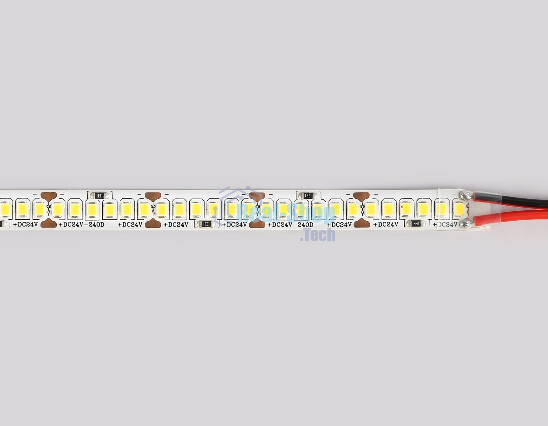 Светодиодная лента Ambrella light GS3401 2835 240Led/ 20W m/ 24V IP20 3000K/ 5000*10*1.2mm (2 конт.)