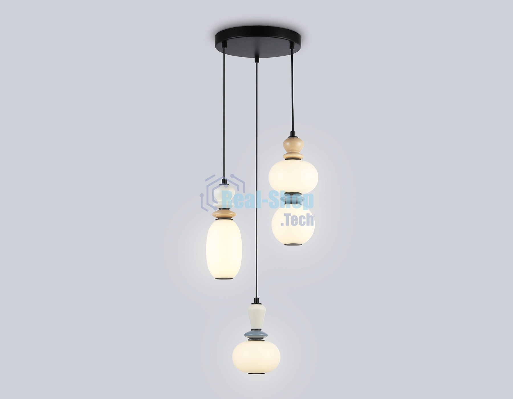 Светильник Ambrella light LH53143/3 BK/WH черный/белый 19W 3000K D330*1630
