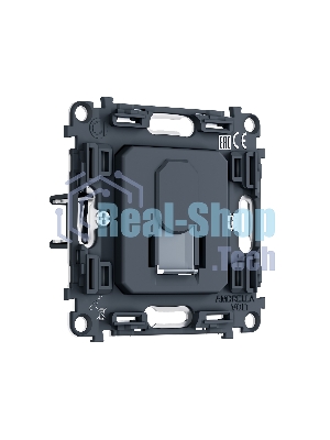 PR185 Механизм компьютерной розетки RJ-45 (8P8C) CAT6A экранированной с автоматической защитной шторкой QUANT PRO