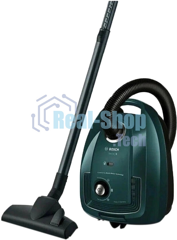 Пылесос Bosch BGL38WBU3H темно-зеленый, 1700 Вт, уборка сухая, пылесборник мешок 4 л