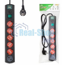 Сетевой фильтр Most LRG 3 м (6 розеток) черный (пакет ПЭ)