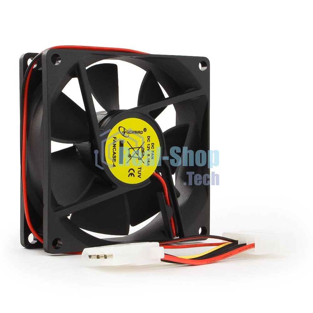 Вентилятор для корпуса Gembird FANCASE-4 черный, 80 мм, 2600 об/мин, 27 дБ, 4 pin