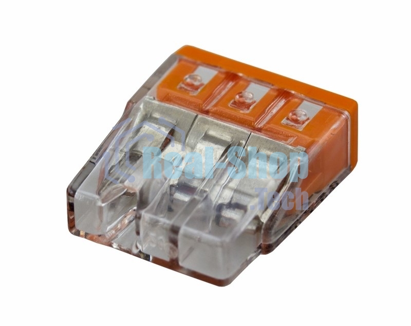 Клемма 3х(0.5-2.5мм) 3-х проводн. для распред. короб. (без п) WAGO 2273-203