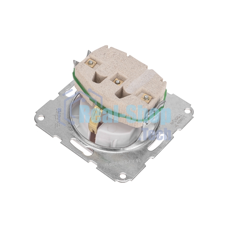 Розетка Kranz 1-ая керамика DEA с/з с крышкой с/у 16А мех. белый