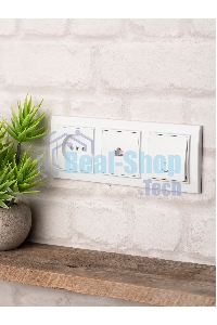 Рамка 3-местная Минск горизонтальная белая EKF Basic