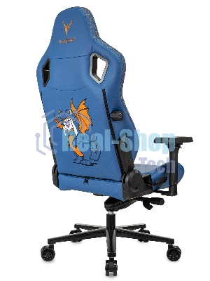 Кресло игровое Knight Craft Dragon синий эко.кожа крестов. металл