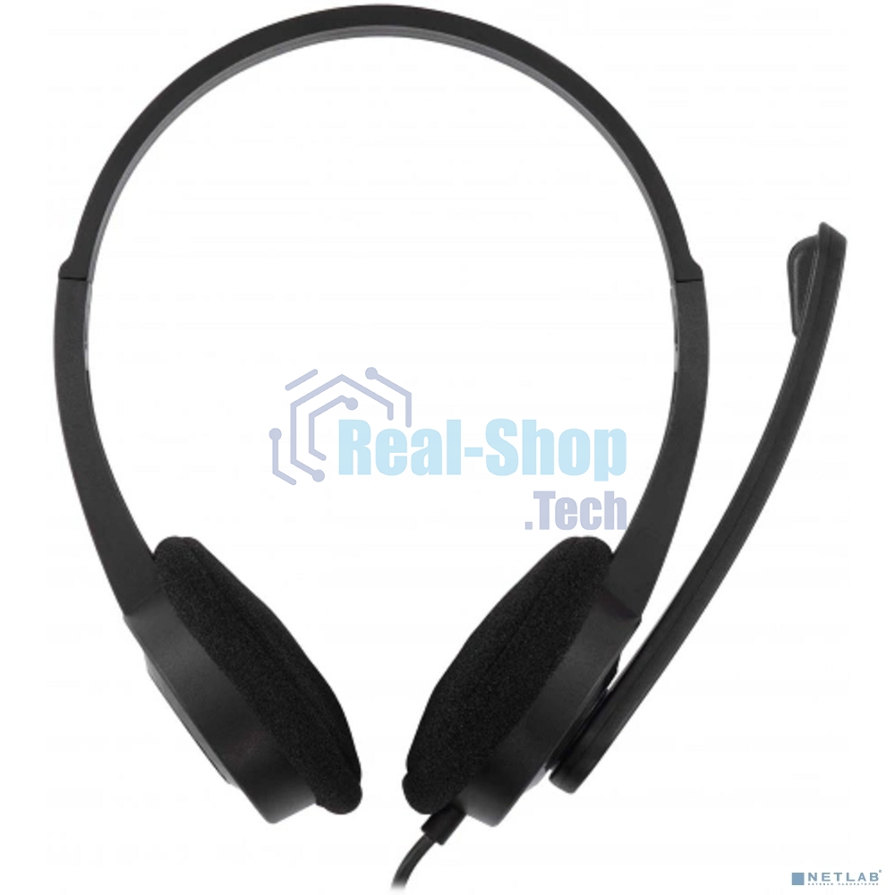 Гарнитура проводная с микрофоном Оклик HS-M600 черный 1.8м накладные оголовье (1900372)