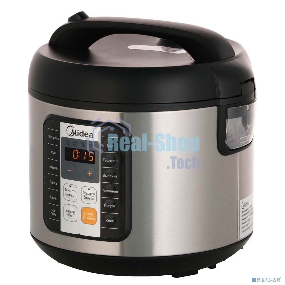 Мультиварка Midea MPC-6032 Мощность 850 Вт, Емкость чаши 5 литров, 11 автоматических программ, Режим МУЛЬТИПОВАР, автоподогрев, Сенсорное управление, Таймер на 24 часа, Съемная чаша, Книга на 80 рецептов в подарок, Набор принадлежностей в комплект