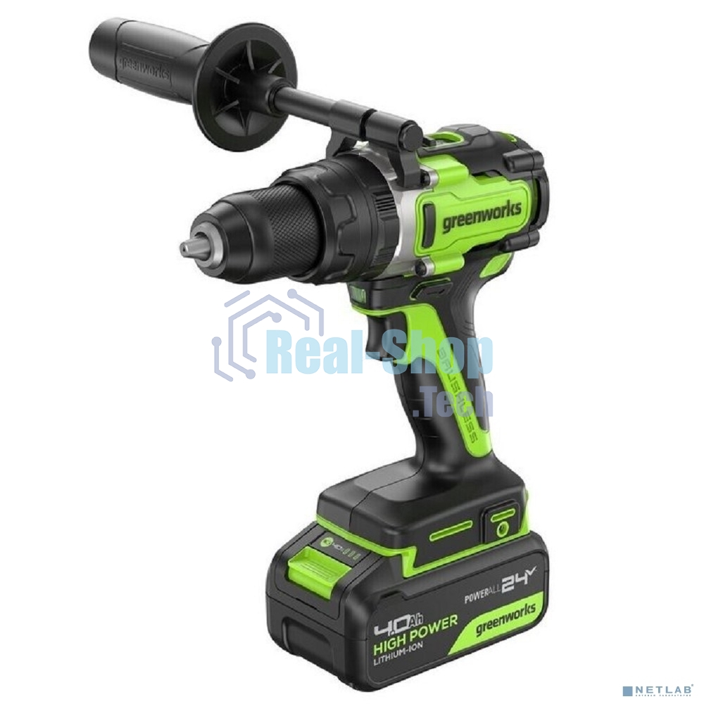 Дрель-шуруповерт аккумуляторная GREENWORKS GD24DD140, Аккумуляторная, 24В, Без АКБ и ЗУ