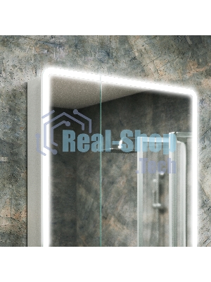 Зеркальный шкаф Bau Stil 70х80, LED подсветка, сенсор, плавное закрывание, оборачиваемый