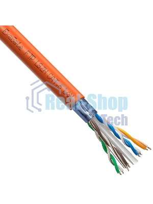 Кабель ExeGate FUTP4-C6-CCA-S23-IN-LSZH-OR-305 FTP 4 пары кат.6 CCA, 0.57мм (23AWG), экран, 305м, оранжевый, LSZH