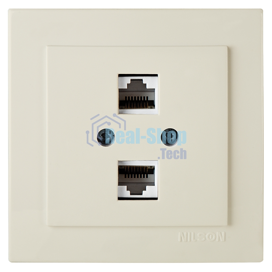 Nilson Роз. компьютерная 2-местн. СУ, (RJ45 CAT5), ТУРАН (TOURAN), кремовый (24121046)