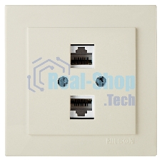 Nilson Роз. компьютерная 2-местн. СУ, (RJ45 CAT5), ТУРАН (TOURAN), кремовый (24121046)