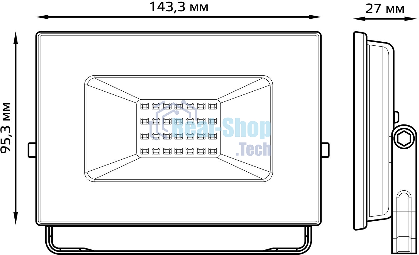 Прожектор светодиодный Gauss LED 30W IP65 6500К черный 1/10