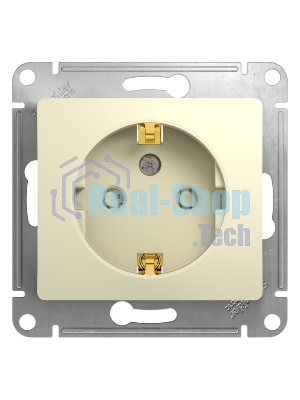 Механизм розетки 1-м СП Glossa 16А защ. шторки с заземл. беж. SchE GSL000245