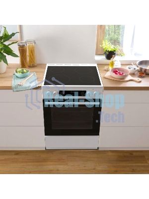 Плита электрическая Gorenje GEC6C40WD белый, конфорок 4 электрических, духовка 71 л, 60 см x 85 см x 60 см