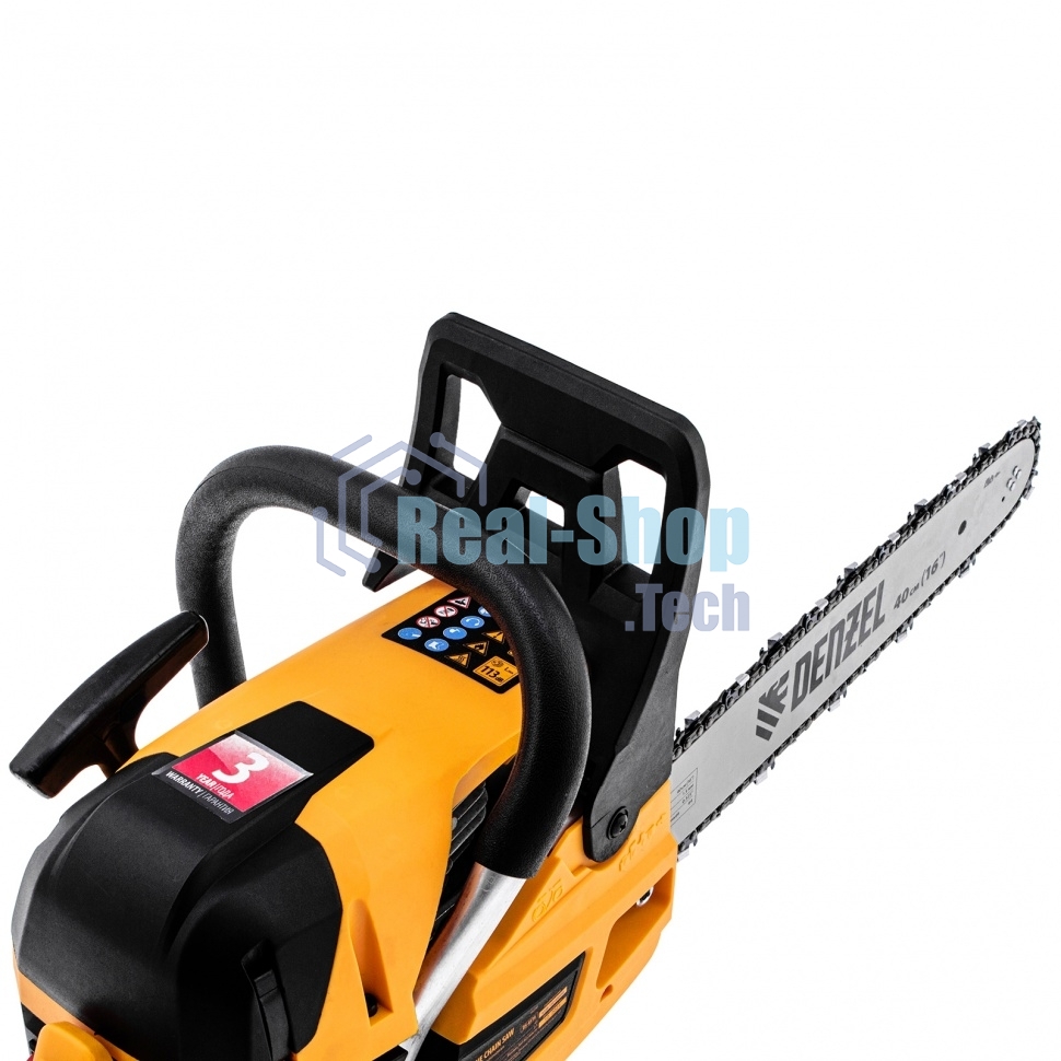 Пила цепная бензиновая Denzel DS-4516, шина 40 см, 45 см 3, 2,5 л.с., шаг 0,325, паз 1,5 мм, 64 зв