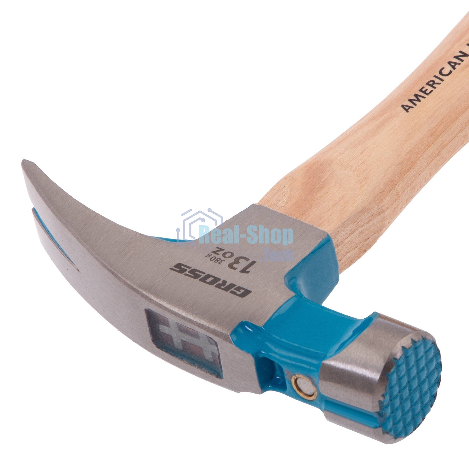 Молоток-гвоздодер Gross AMERICAN HICKORY 380 г, угол 75, магнит, обрезиненная рукоятка