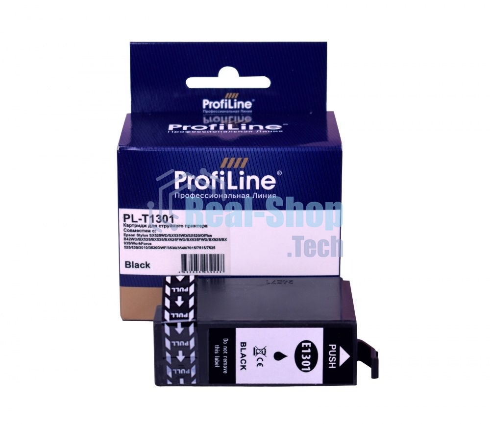 Картридж струйный ProfiLine PL-T1301 для принтеров Epson Stylus SX525WD/SX535WD/SX620/Office B42WD/BX525/BX535/BX625FWD/BX635FWD/BX925/BX935/WorkForce 525/630/3010/3520DWF/3530/3540/7015/7515/7525 с чернилами Black 25,4 мл
