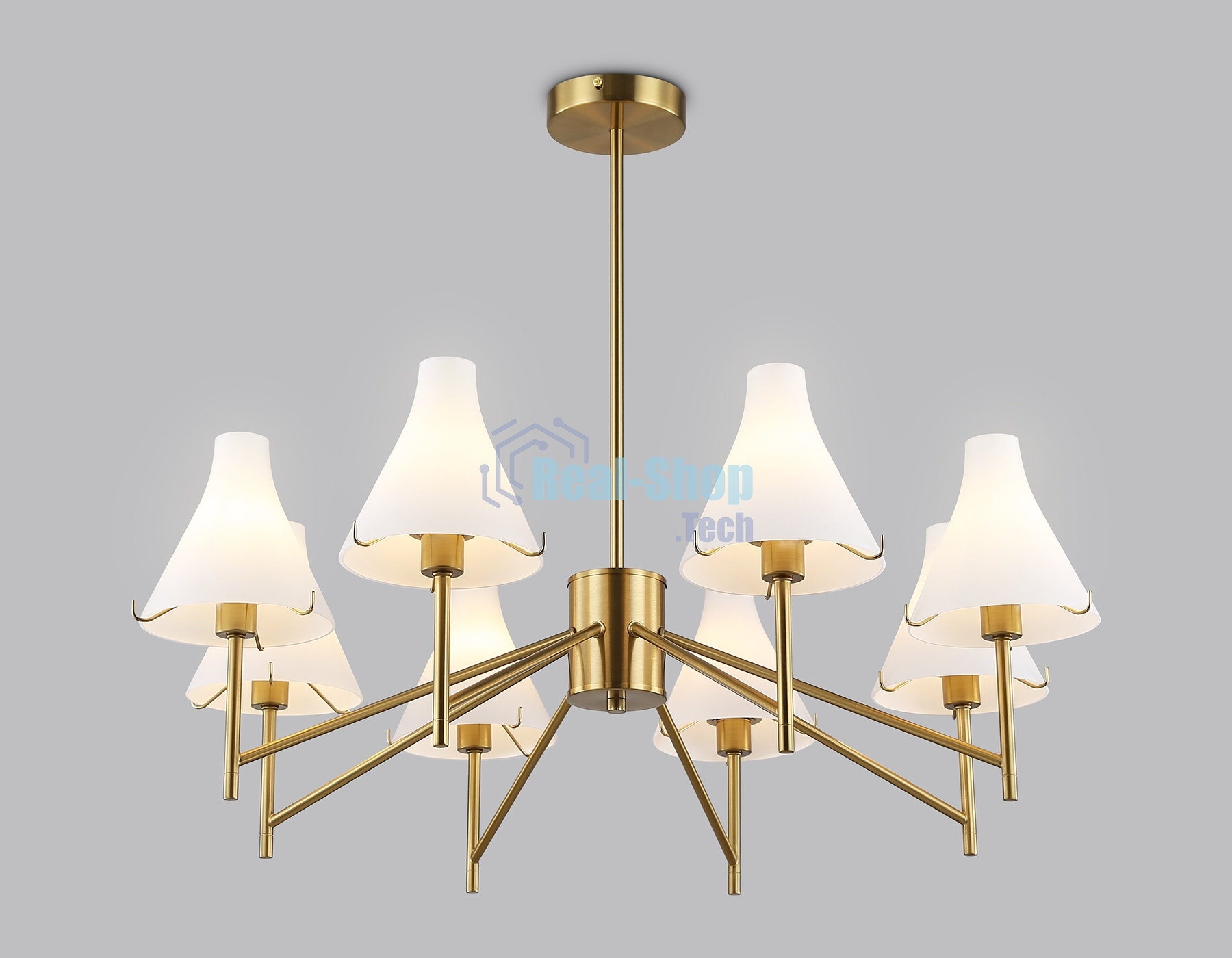 Люстра Ambrella light LH57135/8 BS/FR латунь/белый матовый E14/8 max 40W D800*650