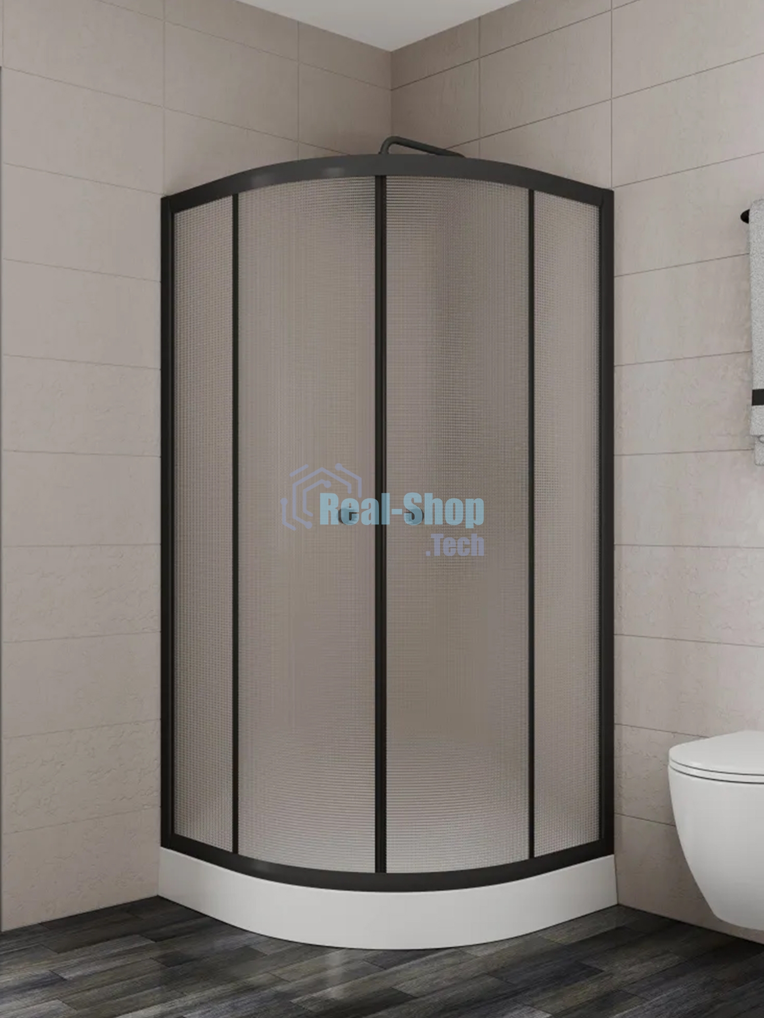 Душевой уголок BAU Dream Hit Black с поддоном 100x100х195, рифленое закаленное стекло, черный профил