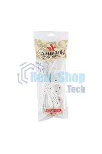 Удлинитель Гарнизон EL-NL3-W-5, 3 розетки допустимый ток 10А, длина 5 м.