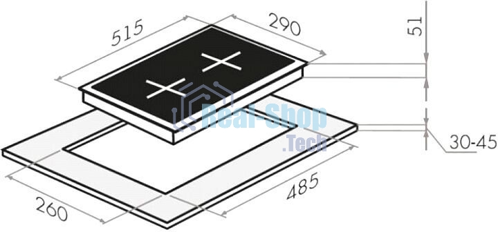 Газовая варочная панель Maunfeld EGHE.32.6CB/G