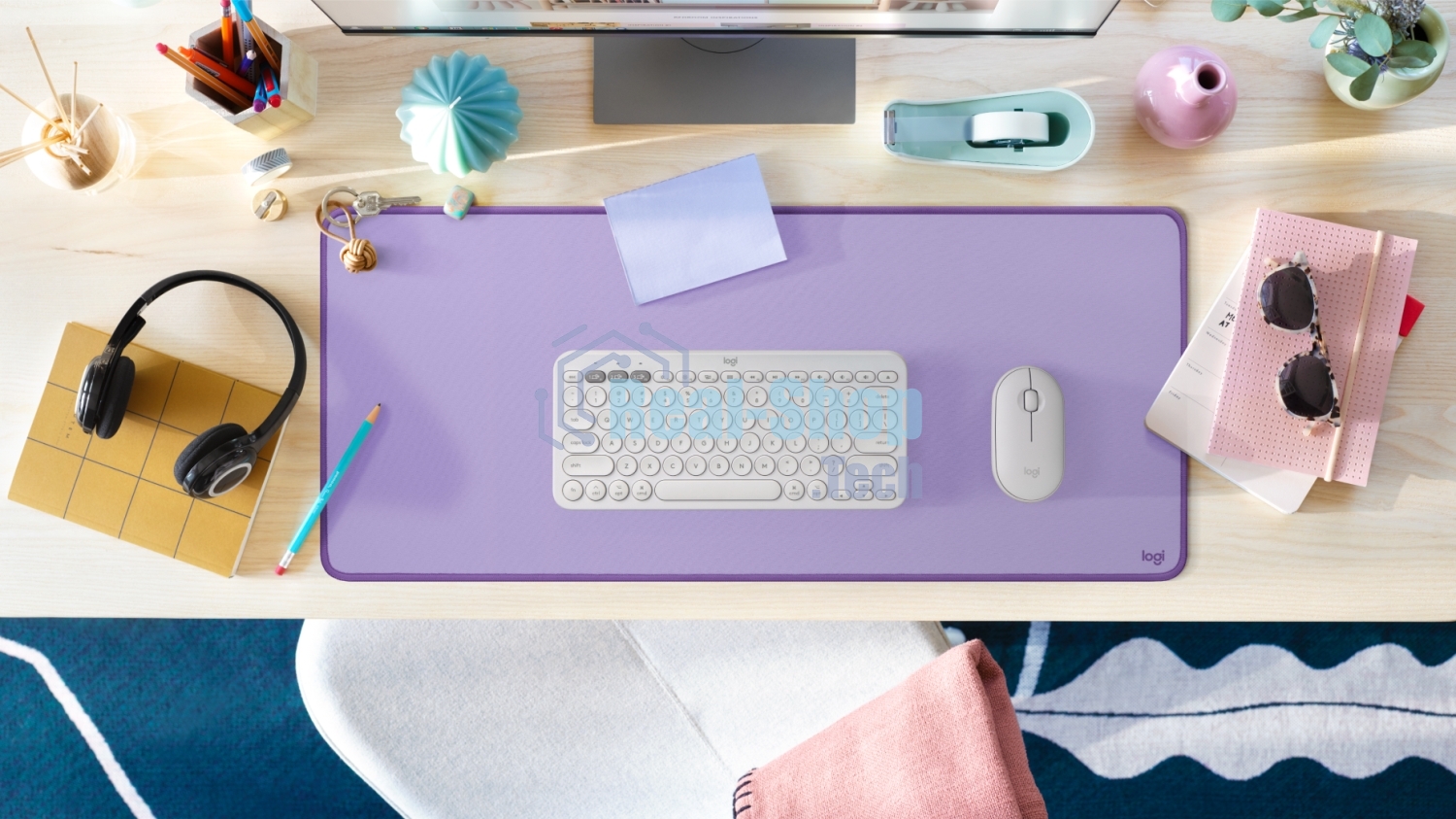 Коврик для мыши Logitech Desk Mat Studio Series LAVENDER