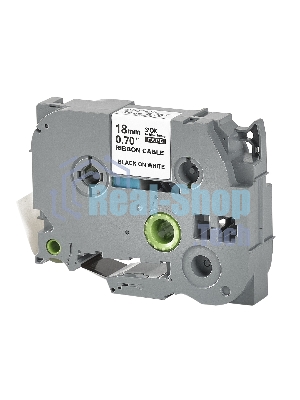 Кассета с лентой S'OK by Sakura Printing TZEFX241 для Brother, черный на белом, 18мм/8м, наклейка