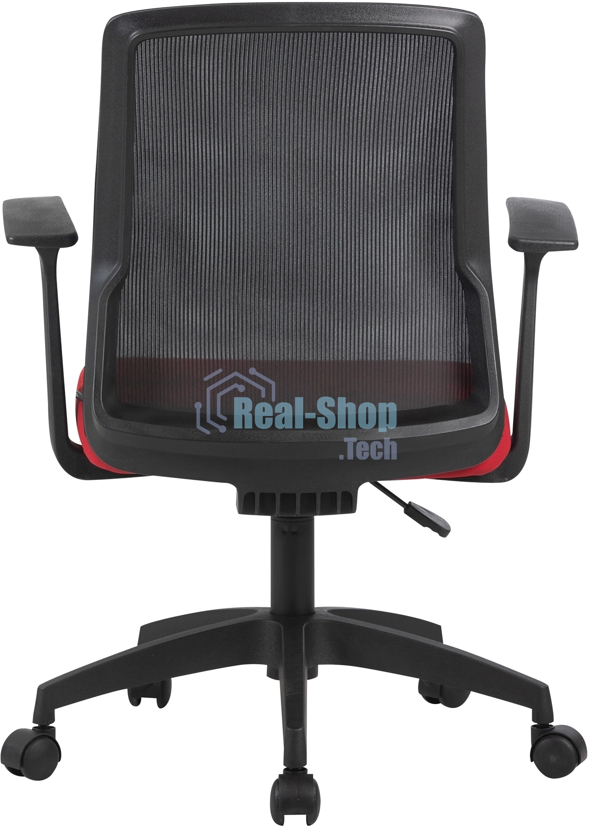 Кресло компьютерное Cactus CS-MC222-BKRD черный, сиденье темно-красный, сетка/ткань, низк.спин. крестов. пластик, пластик черный