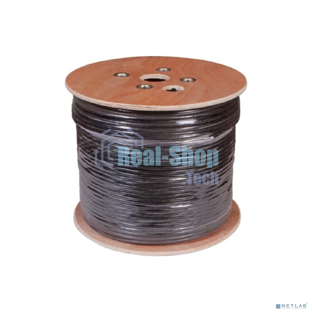 Кабель витая пара Rexant U/UTP, cat.5e, PE, 10PR, 24AWG, OUTDOOR, SOLID, черный, 305м