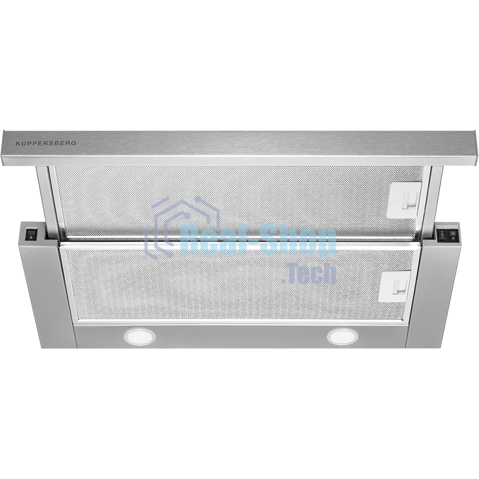 Встраиваемая вытяжка Kuppersberg SLIMTURBO 60 X, ширина 60 см, отвод/рециркуляция, 1500 м3/час, механическое управление, 3 скорости, освещение 2х2 Вт, металлические жироулавливающие фильтры, угольный фильтр KF-ES (опция), 63.4 дБ, обратный клапан, шхвхг:5
