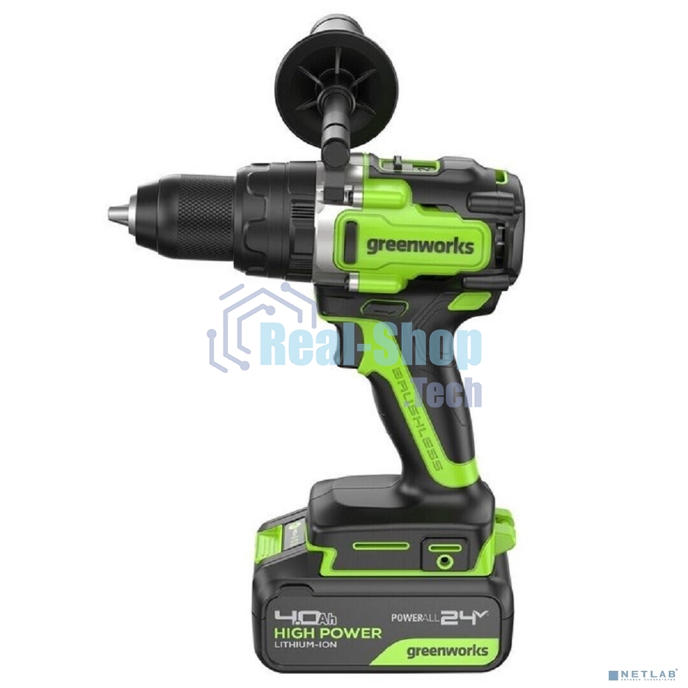 Дрель-шуруповерт аккумуляторная GREENWORKS GD24DD140, Аккумуляторная, 24В, Без АКБ и ЗУ