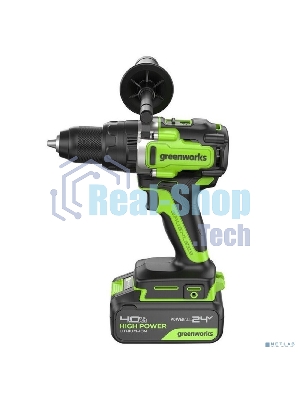 Дрель-шуруповерт аккумуляторная Greenworks GD24DD140 24V, 70/140Нм,Anti-kickback,2х4Ач,ЗУ,кор 3707607CUD