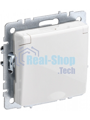 Розетка с з/к/ш с кр. 16А IP44 РСбш10-3-44-БрБ белый IEK BRITE