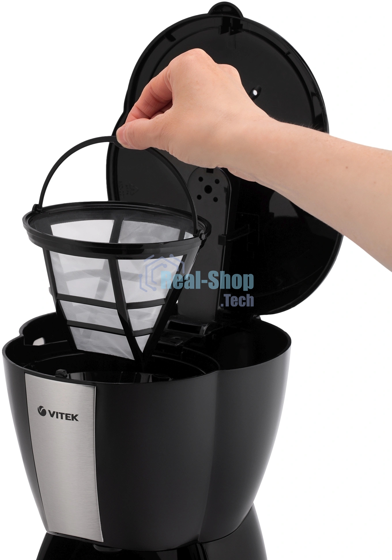 Кофеварка капельная Vitek VT-1503 черный, исп. кофе - молотый, 1.2 л, 900 Вт.