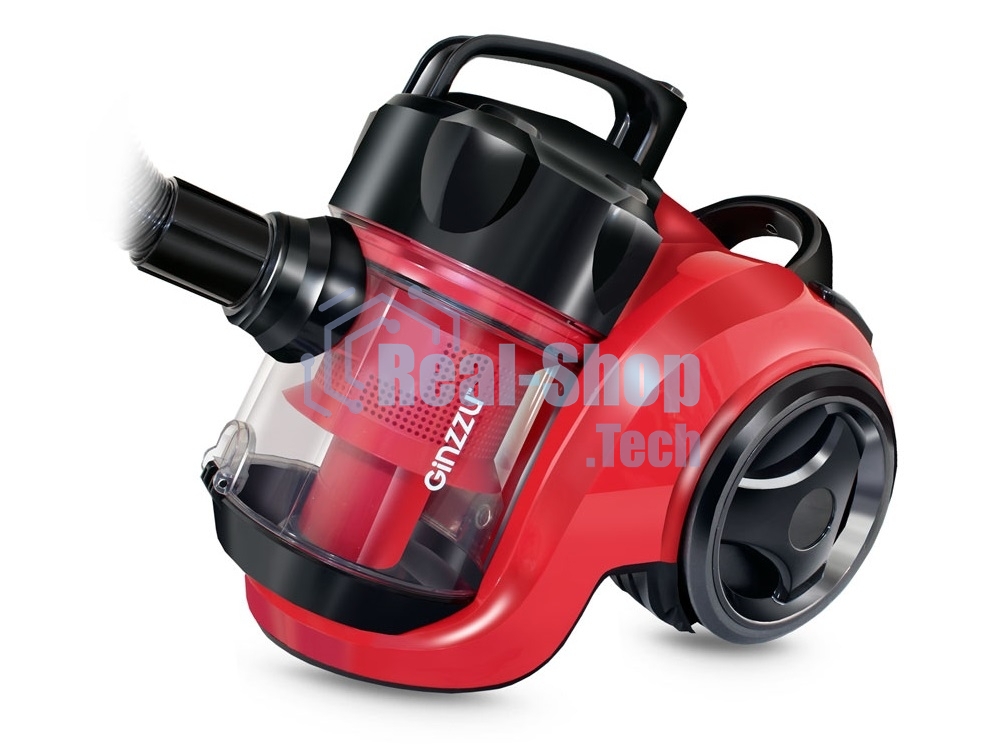 Пылесос GINZZU VS420 красно/черный Регулируемая мощность до 1700 Вт Легко очищающийся Мультициклонный фильтр. Повышенный объем пылесборника 3,0 л Телескопическая трубка Функция выдувания
