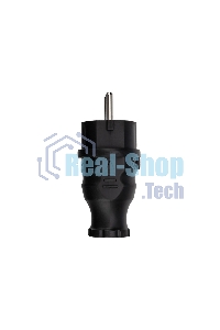 Вилка Rexant прямая влагозащищенная, с/з, 16 А, IP44 каучук