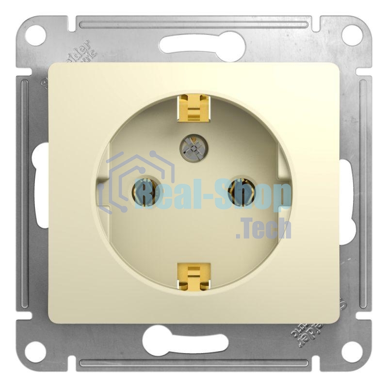Механизм розетки 1-м СП Glossa 16А с заземл. беж. SchE GSL000243